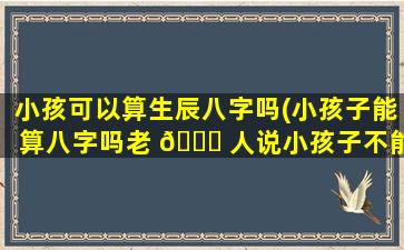 小孩可以算生辰八字吗(小孩子能算八字吗老 🐋 人说小孩子不能算命 🦁 )